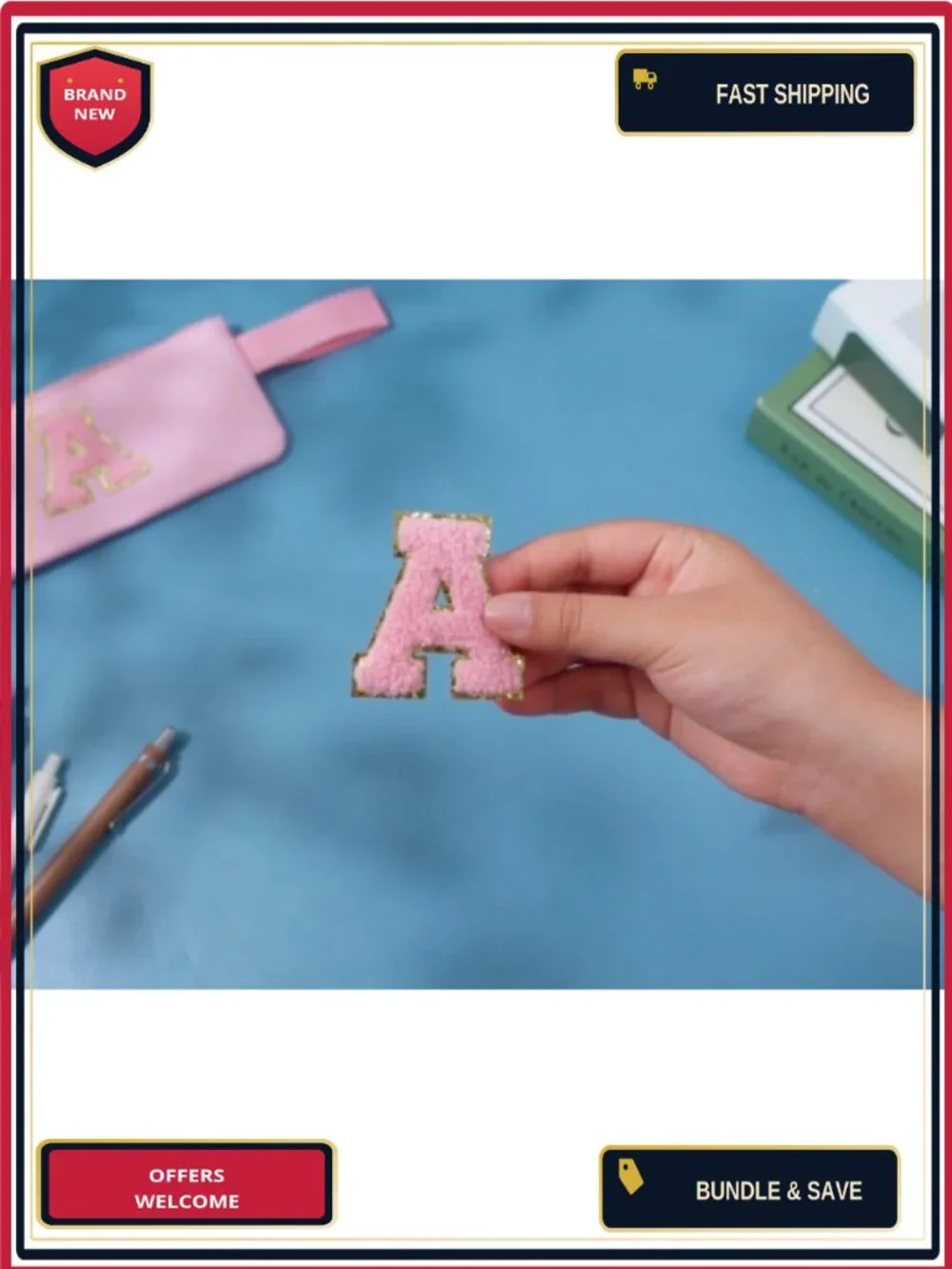 3-Piece Personalized Initial Backpack Set with Lunch Bag and Pencil Case,